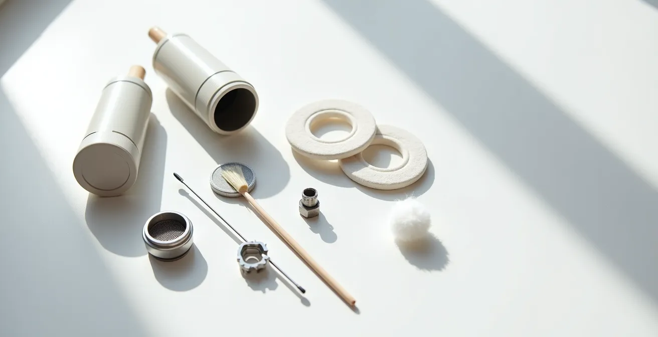 Chambre de vaporisation en céramique avec outils de nettoyage professionnels