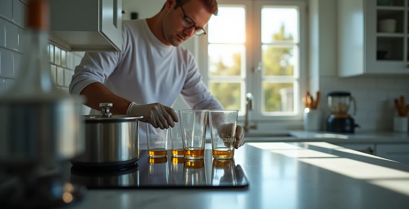 Installation sécurisée pour extraction à l'éthanol avec plaque à induction et hotte aspirante dans un espace ventilé